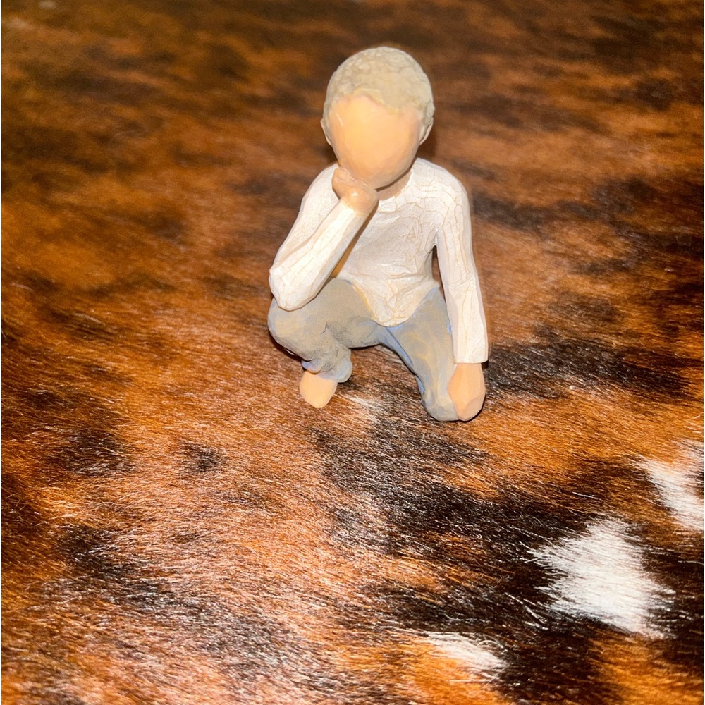 Willow Tree “Inquisitive Child” tan figurine